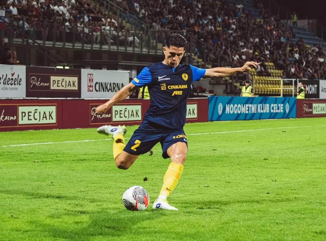 Footballer working on technical precision